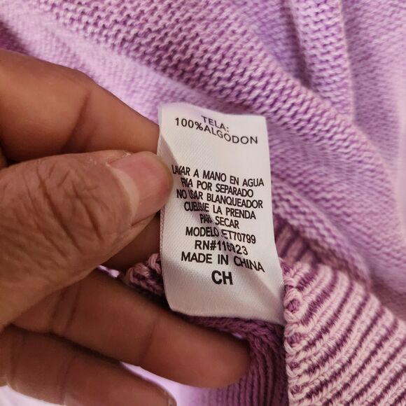 Easel Sweater Womens Small Orchid Mineral Washed Peasant Blousy Top - Picture 7 of 11